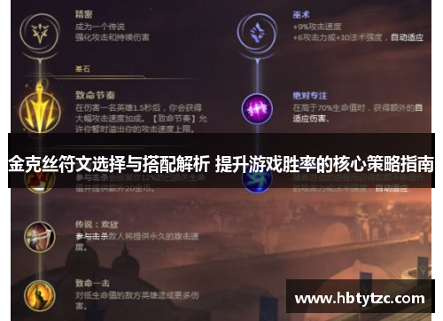 金克丝符文选择与搭配解析 提升游戏胜率的核心策略指南